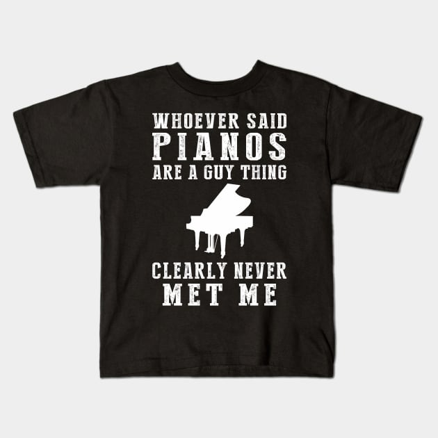 Melodious Humor: Piano Defies Gender! Kids T-Shirt by MKGift